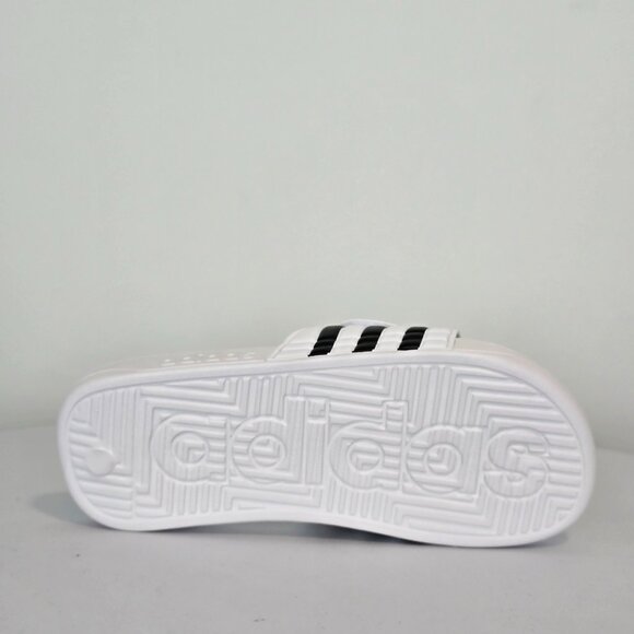 adidas Adissage Slides Sandals Size 6 White Black Unisex NEW - Picture 4 of 6